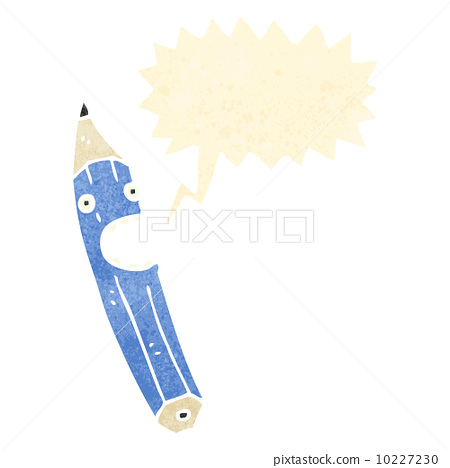 pencil cartoon,cartoonpencil 插图素材: retro cartoon shouting pencil