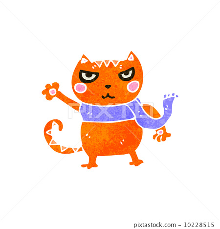 图库插图: retro cartoon cat fighting