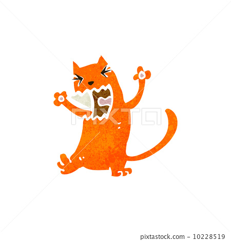 图库插图: retro cartoon cat fighting