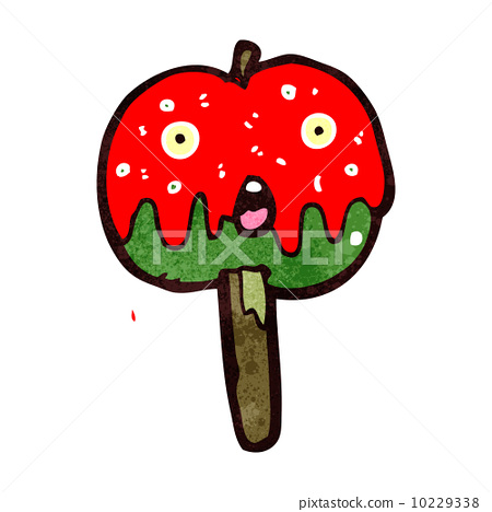 插图素材: retro cartoon toffee apple