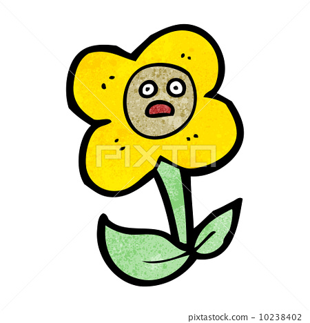 图库插图: cartoon flower with face