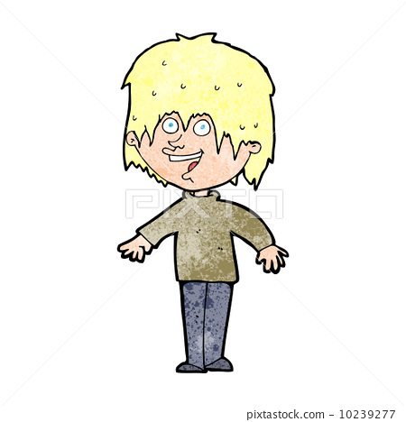 cartoon excited man