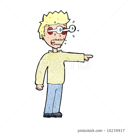 图库插图: cartoon man with popping out eyes