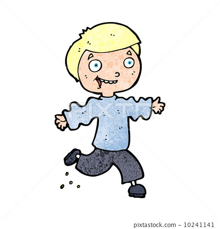cartoon excited boy