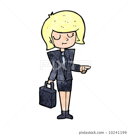 插图素材: cartoon businesswoman pointing