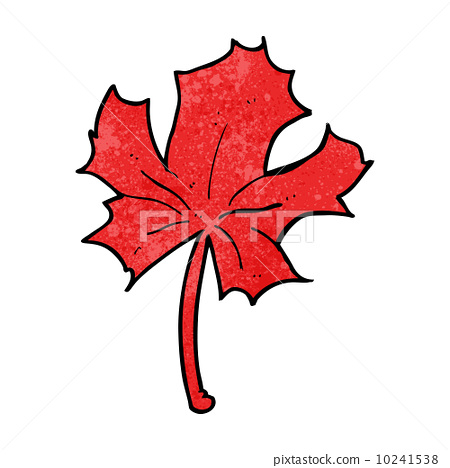 插图素材: cartoon red maple leaf