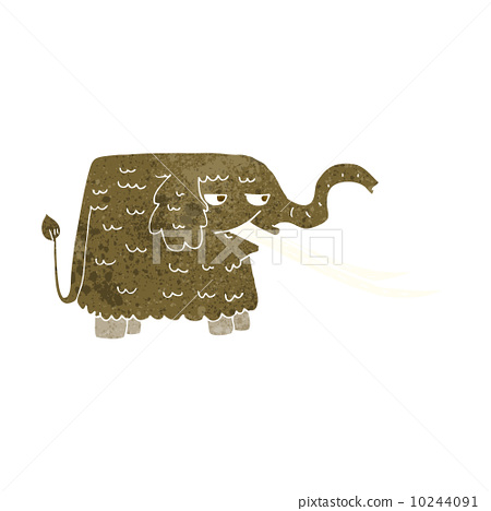 插图素材: cartoon woolly mammoth