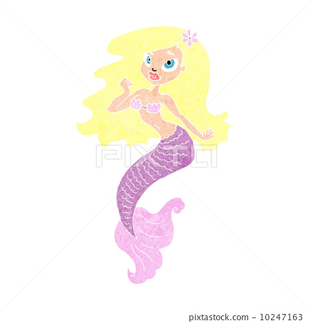 插图素材: cartoon pretty mermaid