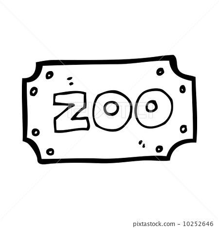 图库插图 cartoon zoo sign