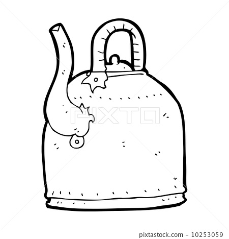 图库插图: old iron kettle cartoon