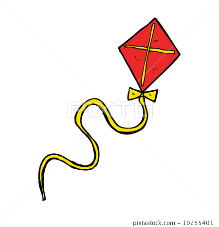 stock illustration: cartoon flying kite