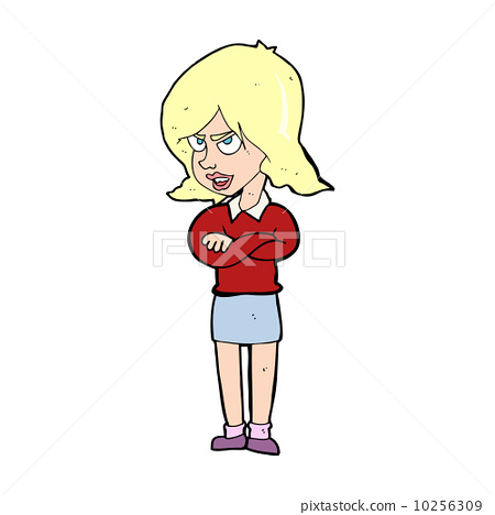 cartoon angry woman