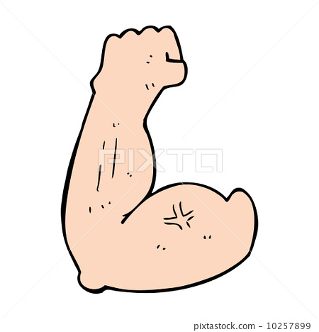 图库插图: flexing bicep cartoon