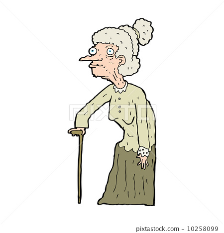 图库插图: cartoon old woman