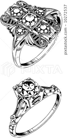 插图素材: two diamond rings