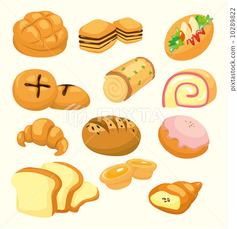 图库插图: cartoon bread icon