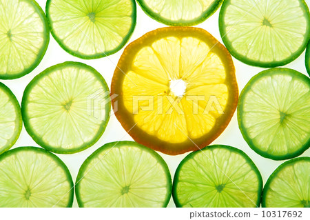 yellow lemon and green lime slices