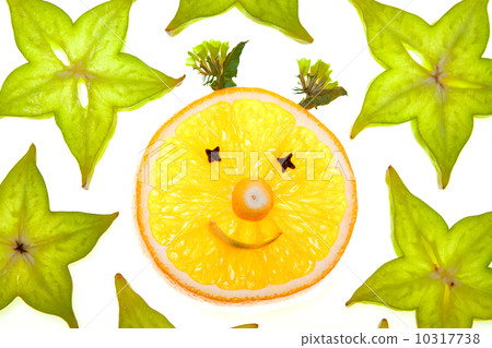 starfruit (carambola) slices with orange face