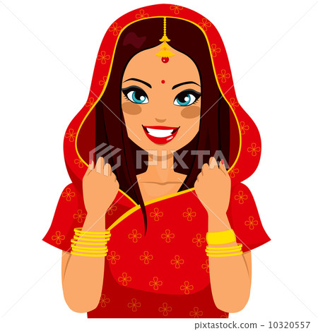 插图素材: traditional indian woman