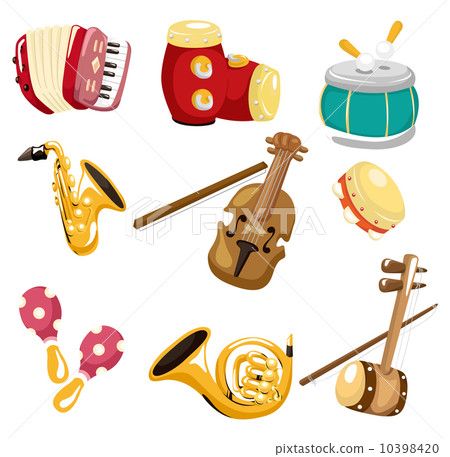 illustration instruments cartoon musical instrument icon