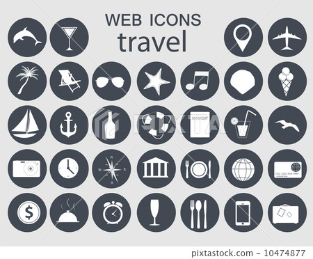 插图素材: travel icons vector illustration