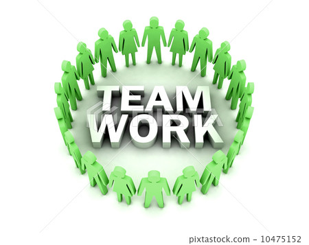 插图素材: team work. people circle. concept 3d illustration.