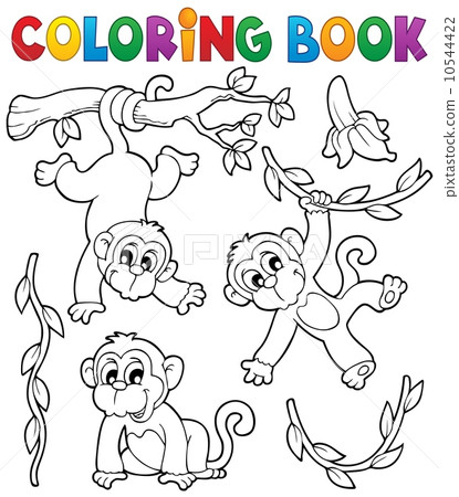 coloring book monkey theme 1