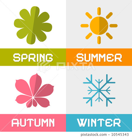 four seasons vector illustration