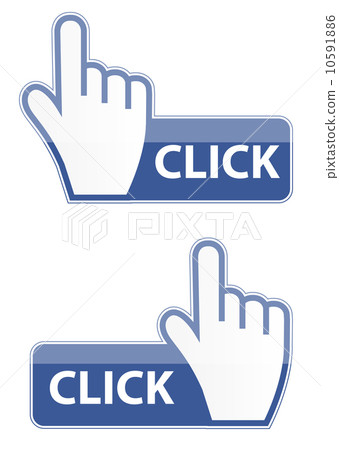 插图素材 mouse hand cursor click button vector illustration