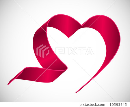 插图素材: heart from red ribbon vector illustration