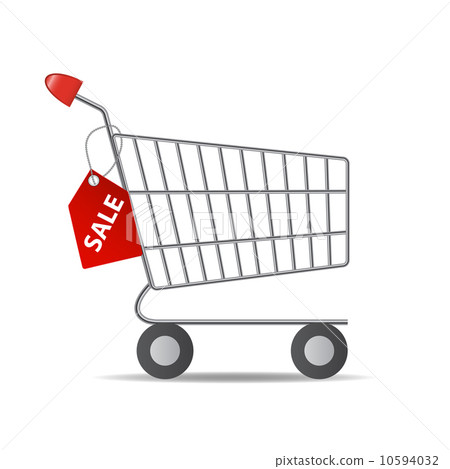 supermarket shopping cart icon isolated on white background