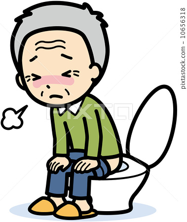 illustration : senior, constipation, older