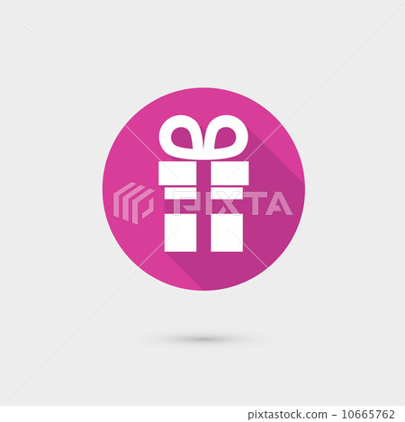 插图素材: vector present gift box icon flat design for web and