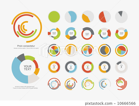 stock illustration: infographic elements pie chart set icon