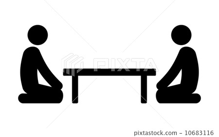 图库插图: 面对面 象形文字 商议