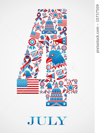 插图素材: independence day 4th of july icons