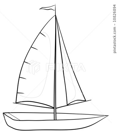 插图素材: sailing boat, contours