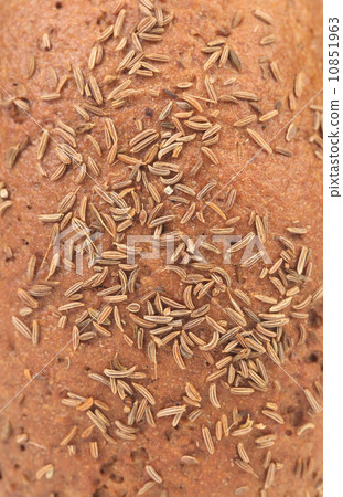 background of rye bread with caraway seed.