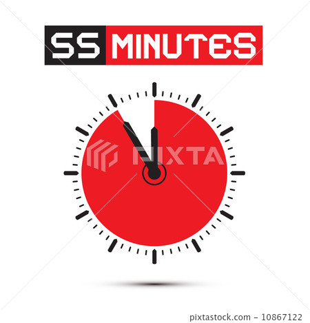 插图素材: fifty five minutes stop watch - clock vector