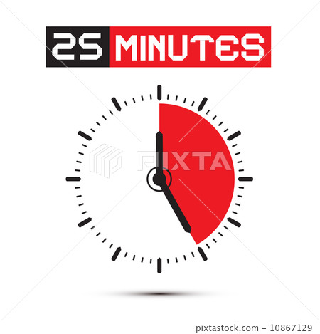 图库插图: twenty five minutes stop watch - clock vector