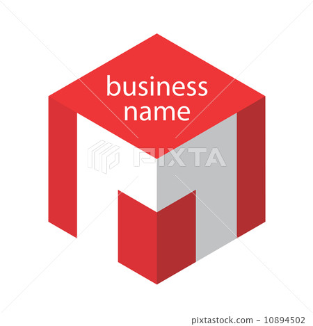 插图素材: logo red cube