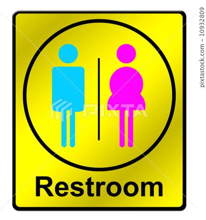 图库插图: restroom sign