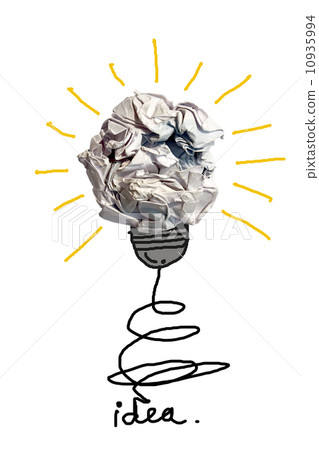 concept crumpled paper light bulb metaphor for good idea