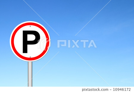 parkingsign,noparkingsign 插图素材: parking sign over blue sky