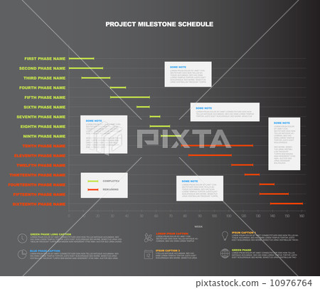 图库插图: vector project timeline graph - gantt progress chart