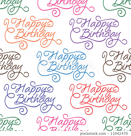 插图素材: happy birthday seamless background pattern