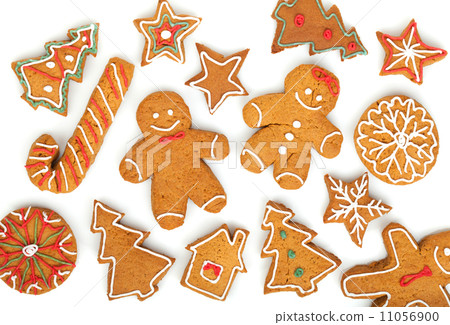 homemade various christmas gingerbread cookies