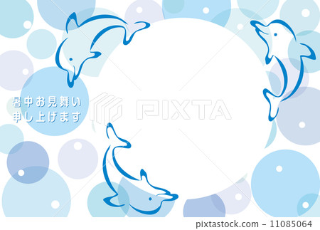 插图 相框 夏季贺卡 海豚 首页 插图 动物_鸟儿 海洋动物 海豚 相框