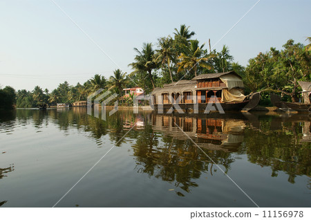 house boat in the kerala (india) backwaters.