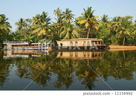 house boat in the kerala (india) backwaters.